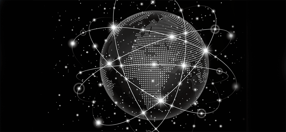 Satelliter i omloppsbana runt jorden.