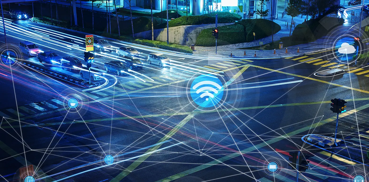 Trafikkorsning med bilar