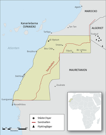 Västsahara, bearbetad från FN (2024b) ”Western Sahara”. The United Nations and Decolonization